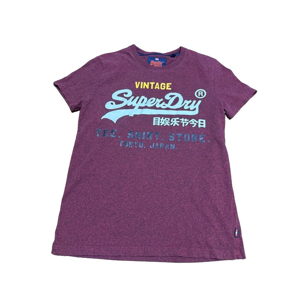 Superdry Men's Orange Label DKH  Limited Edition Vintage Logo Tee Burgundy M